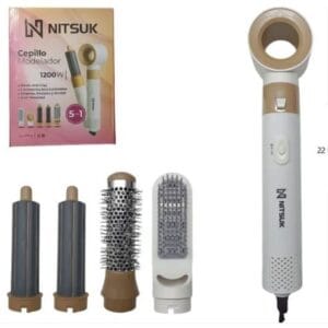 CEPILLO SECADOR MOLDEADOR RIZADORA 5 EN 1 1200W NITSUK
