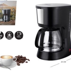 CAFETERA DE FILTRO 1.5L 1000W 12 TAZAS