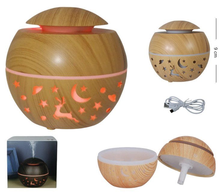 HUMIDIFICADOR / DIFUSOR ESFERA CON ESTRELLITAS LED USB