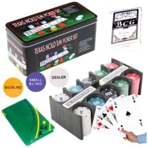 KIT JUEGO DE CARTAS DE POKER C/FICHAS ESTILO TEXAS