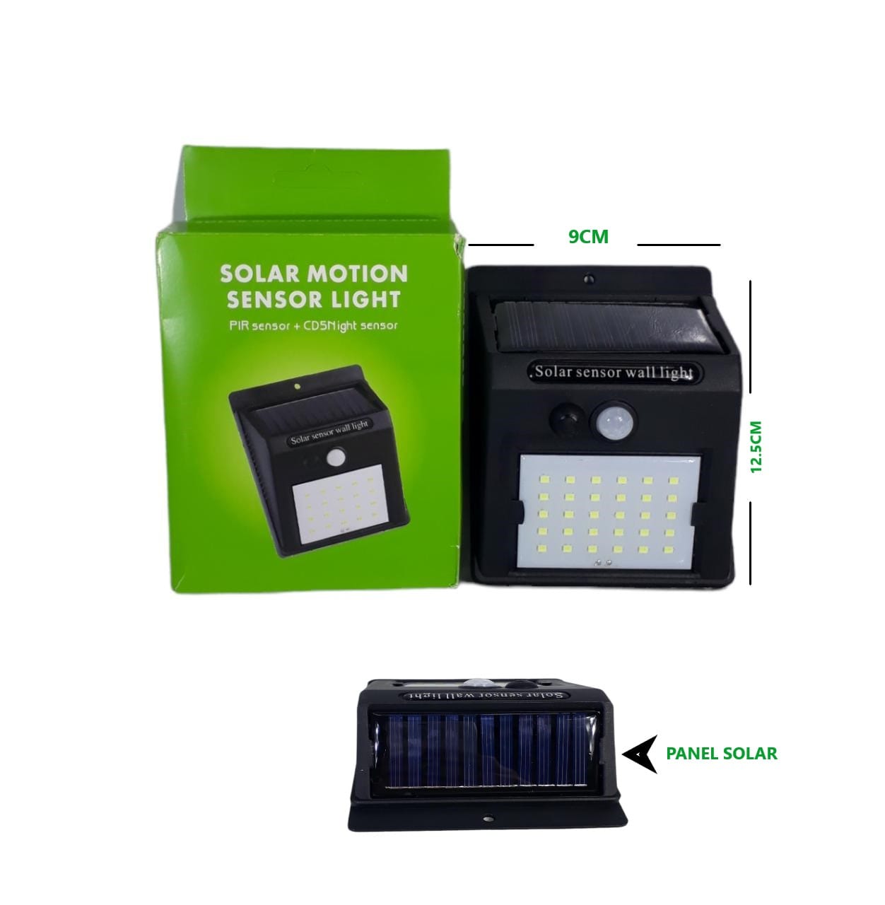 APLIQUE LUZ LED SOLAR CON SENSOR 30LED