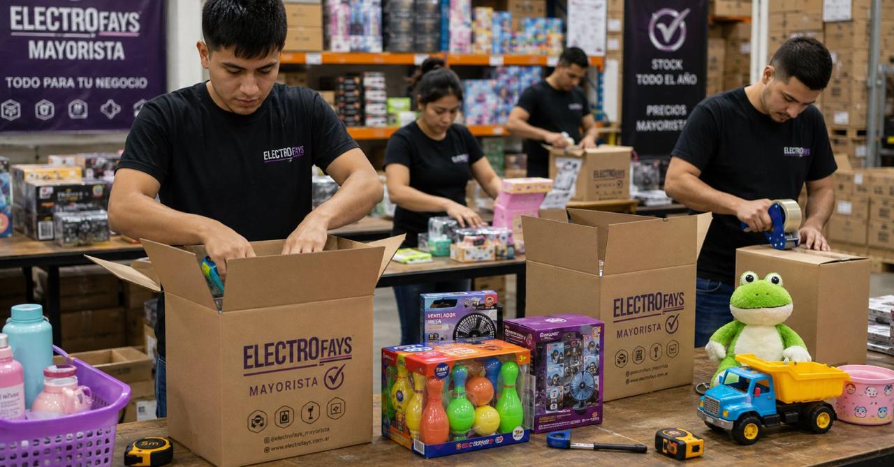 Equipo Electrofays preparando pedidos