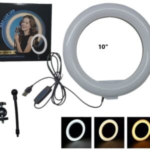 ARO DE LUZ LED 10" BLANCO-CALIDO-NEUTRO