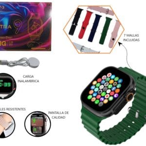 SMARTWATCH ULTRA 9 BIG C/ 7 MALLAS INTERCAMBIABLES